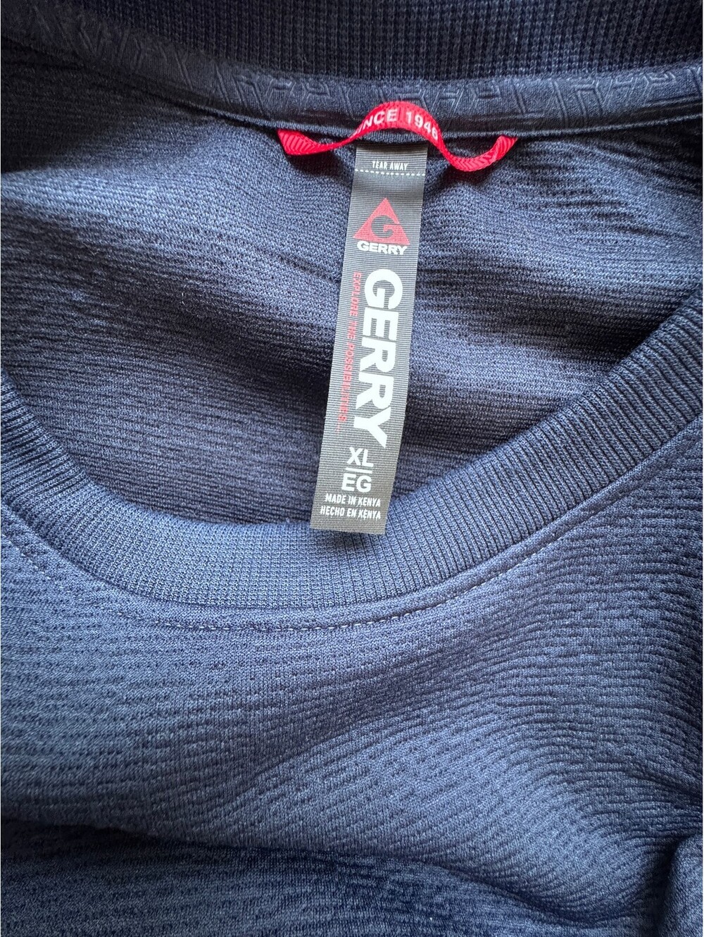 Gerry Men's Navy Textured Crewneck XL Sweatshirt Minimalist Outdoor Stretch Top - Picture 6 of 8